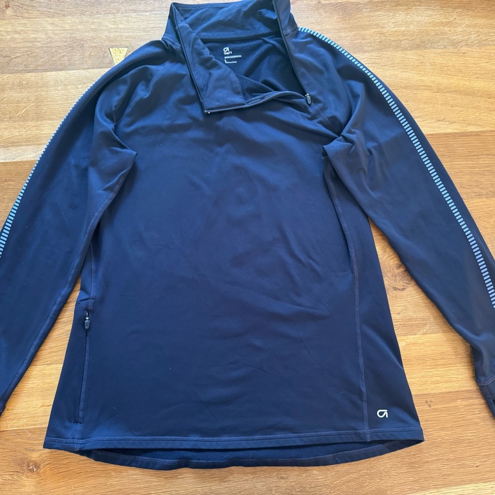GapFit Winterbrush 1/4-zip pullover Fleece Lined Women’s Large Blue Navy running